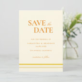 Minimaal Modern Vormelijk Script Boter Geel Bruilo Save The Date (Staand voorkant)