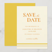 Minimaal Modern Vormelijk Script Boter Geel Bruilo Save The Date (Voorkant / Achterkant)