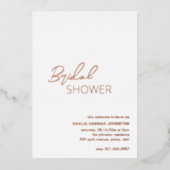 Minimaal modern Vrijgezellenfeest Folie Uitnodiging (Voorkant)