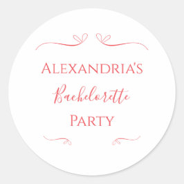 Minimaal modern vrijgezellenfeestje ronde sticker