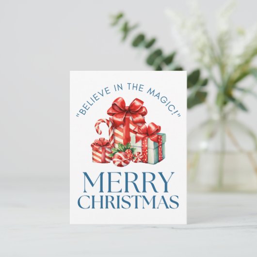 Minimaal Modern Vrolijk Kerstfeest Briefkaart (Staand voorkant)