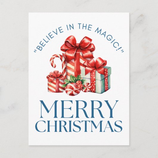 Minimaal Modern Vrolijk Kerstfeest Briefkaart (Voorkant)