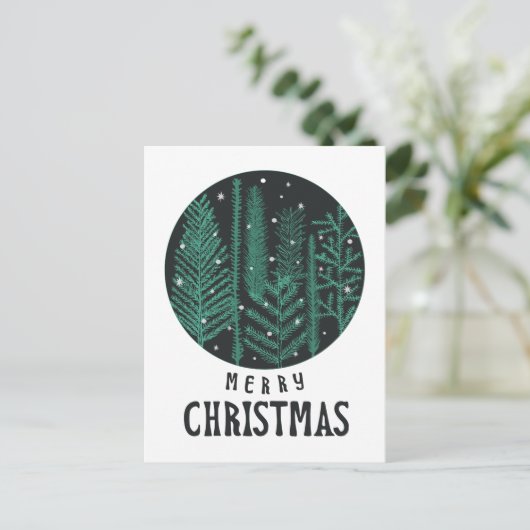 Minimaal Modern Vrolijk Kerstfeest Briefkaart (Staand voorkant)