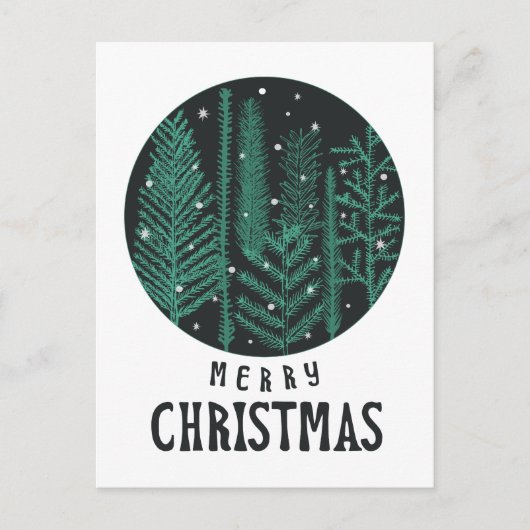 Minimaal Modern Vrolijk Kerstfeest Briefkaart (Voorkant)