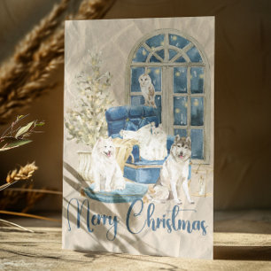 Minimaal Modern Vrolijk Kerstfeest Briefkaart