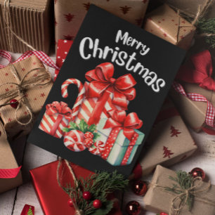 Minimaal Modern Vrolijk Kerstfeest Briefkaart