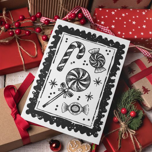 Minimaal Modern Vrolijk Kerstfeest Briefkaart
