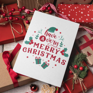 Minimaal Modern Vrolijk Kerstfeest Briefkaart