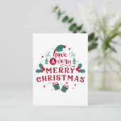 Minimaal Modern Vrolijk Kerstfeest Briefkaart (Staand voorkant)