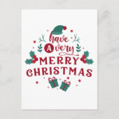 Minimaal Modern Vrolijk Kerstfeest Briefkaart (Voorkant)