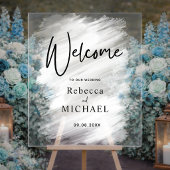 Minimaal modern welkomst-acryl bord voor een bruil