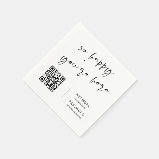 Minimaal Modern WiFi Wachtwoord Trouwbord Servette Servet (Hoek)