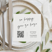 Minimaal Modern WiFi Wachtwoord Trouwbord Servette Servet