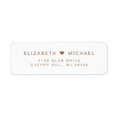 Minimaal Modern Wit Goud Bruiloft Retouradres Etiket (Voorkant)