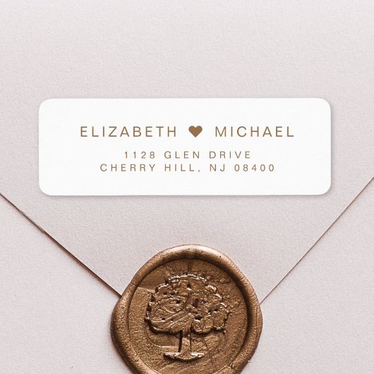 Minimaal Modern Wit Goud Bruiloft Retouradres Etiket