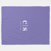 Minimaal modern wit monogram fleece deken (Voorkant (Horizontaal))