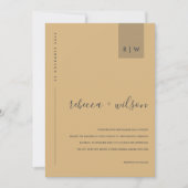 MINIMAAL MODERN YELLOW OCHRE TYPOGRAPHY WEDING KAART (Voorkant)