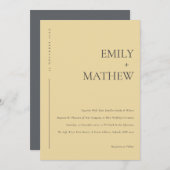 MINIMAAL MODERN YELLOW OCHRE TYPOGRAPHY WEDING KAART (Voorkant / Achterkant)