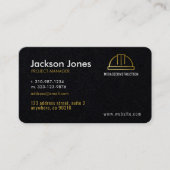 Minimaal modern zwart + gouden constructie hard Pe Visitekaartje (Voorkant)