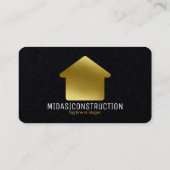 Minimaal modern zwart + gouden constructie hard Pe Visitekaartje (Achterkant)