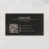 Minimaal modern zwart & koper vers visitekaartje (Achterkant)