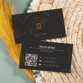 Minimaal modern zwart & koper vers visitekaartje