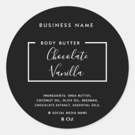 Minimaal modern zwart label met typografie