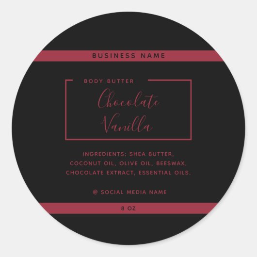 Minimaal modern zwart label met typografie (Voorkant)