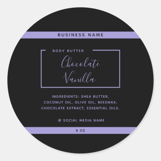 Minimaal modern zwart label met typografie (Voorkant)