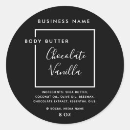 Minimaal modern zwart label met typografie