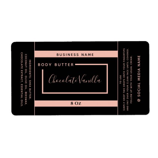 Minimaal modern zwart label met typografie (Voorkant)