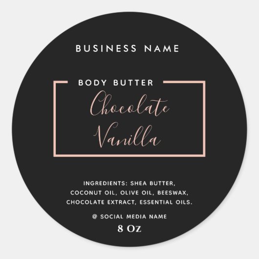 Minimaal modern zwart label met typografie (Voorkant)