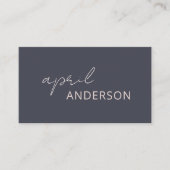 Minimaal modern zwart marinescript met Blush Pink Visitekaartje (Voorkant)