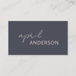 Minimaal modern zwart marinescript met Blush Pink Visitekaartje