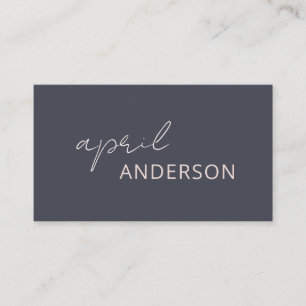 Minimaal modern zwart marinescript met Blush Pink Visitekaartje