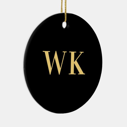 Minimaal modern zwart monogram goud keramisch ornament (Rechts)
