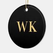 Minimaal modern zwart monogram goud keramisch ornament (Links)