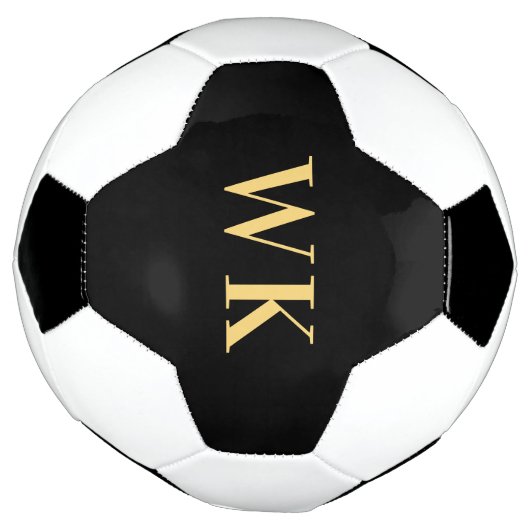 Minimaal modern zwart monogram goud voetbal (Gedraaid)
