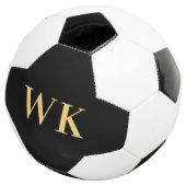 Minimaal modern zwart monogram goud voetbal (Drie kwart)