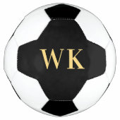 Minimaal modern zwart monogram goud voetbal (Voorkant)