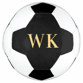 Minimaal modern zwart monogram goud voetbal