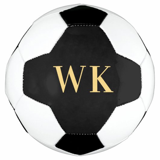 Minimaal modern zwart monogram goud voetbal (Voorkant)