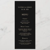 Minimaal Modern Zwart Moslim Tafel Diner Menu (Voorkant)