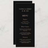 Minimaal Modern Zwart Moslim Tafel Diner Menu (Voorkant / Achterkant)