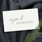 Minimaal modern zwart wit duusky grijs script visitekaartje