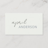 Minimaal modern zwart wit duusky grijs script visitekaartje (Voorkant)