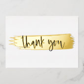 Minimaal modern zwart-wit Gold script bedankt Folie Feestdagenkaart (Voorkant)