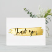 Minimaal modern zwart-wit Gold script bedankt Folie Feestdagenkaart (Staand Voorkant)