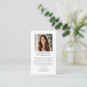 Minimaal Modern Zwart Wit Logo QR Code Foto Visitekaartje (Staand voorkant)