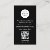 Minimaal Modern Zwart Wit Logo QR Code Foto Visitekaartje (Achterkant)
